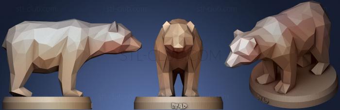 3D model Polygonal Bear (STL)